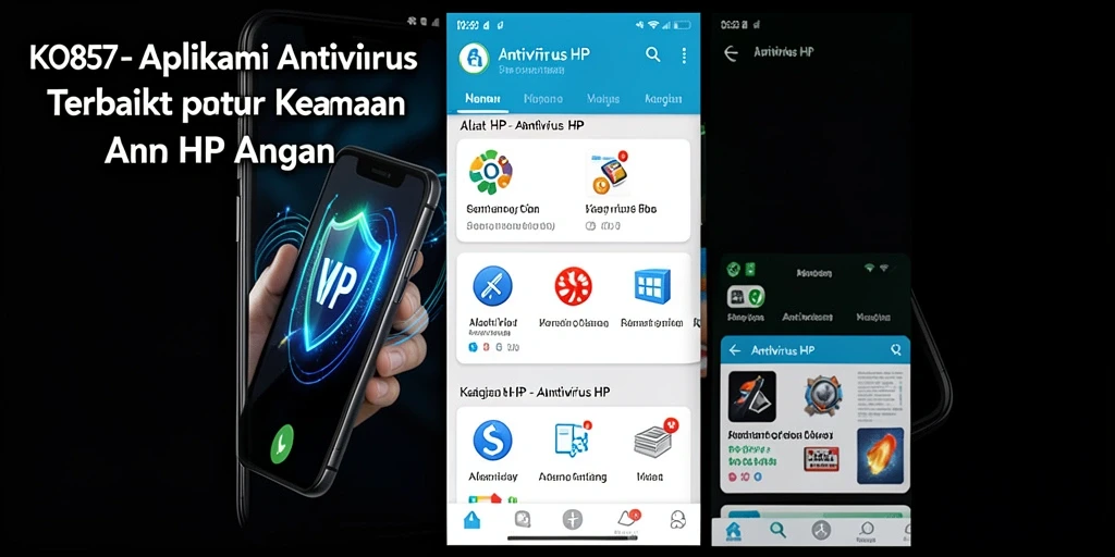 Antarmuka utama KO857 menampilkan grafik perlindungan dan status pemindaian.