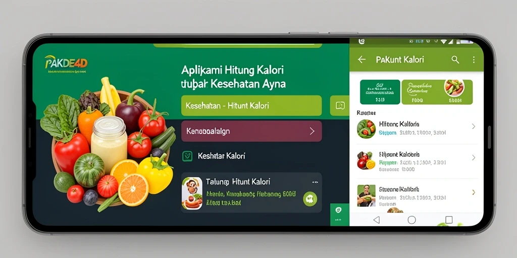 Antarmuka aplikasi PAKDE4D untuk menghitung kalori dengan mudah.